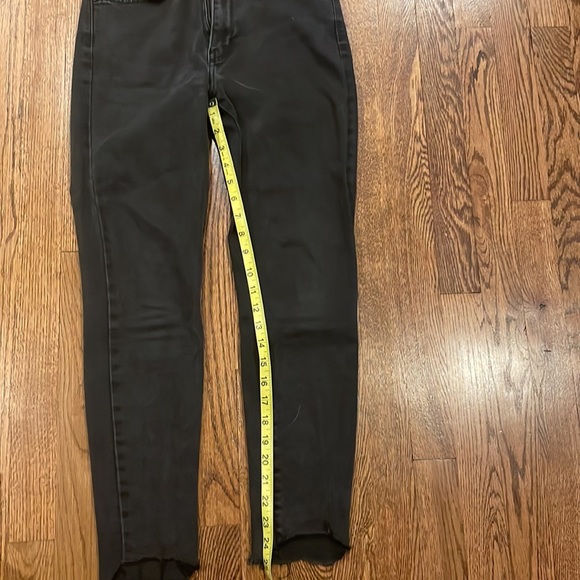 Just Black faded black womens skinny stretchy with raw hem jeans size 28 - Picture 7 of 10